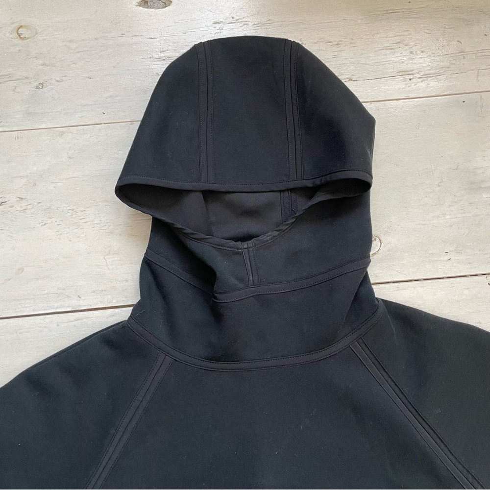 ZYIA Women’s Active Black Game Day Hoodie Toggle Waist No Size Tag - Fits M Cowl - Picture 4 of 6